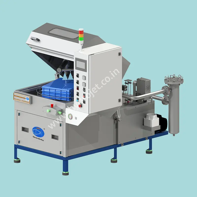 Rotary bin cleaning machine